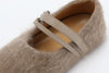 SWAYING Fall/Winter 2025 Collection: Cashmere-trimmed leather flat shoes SW-SW25AW4P06C2S36-TUO (Camel)